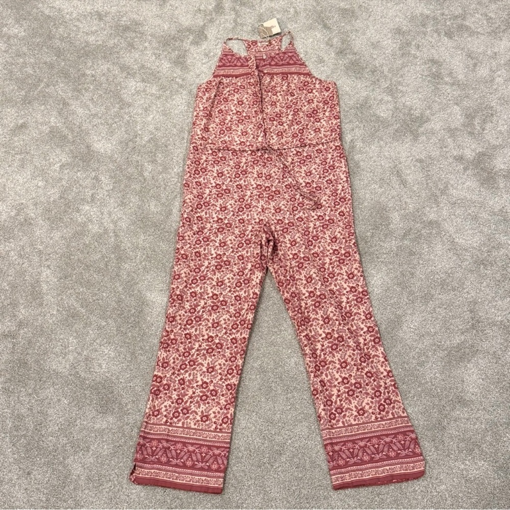 Faherty Adella Pink Floral Organic Cotton Jumpsuit Size Small NWT - Picture 3 of 11